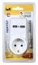 Адаптер-переходник IEK Т-01/01 (1 розетка) белый (блистер)