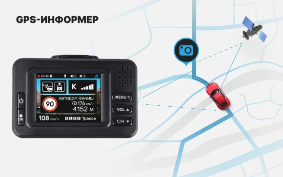 Видеорегистратор с радар-детектором Incar SDR-40 Tibet GPS черный Видеорегистратор с радар-детектором Incar SDR-40 Tibet GPS черный