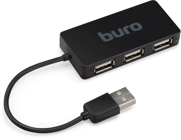 Разветвитель USB 2.0 Buro BU-HUB4-U2.0-Slim 4порт. черный Разветвитель USB 2.0 Buro BU-HUB4-U2.0-Slim 4порт. черный