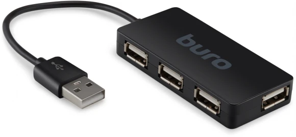 Разветвитель USB 2.0 Buro BU-HUB4-U2.0-Slim 4порт. черный Разветвитель USB 2.0 Buro BU-HUB4-U2.0-Slim 4порт. черный