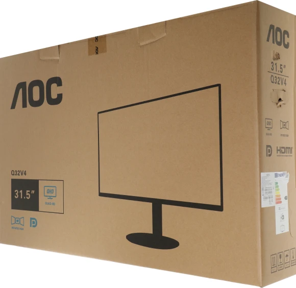 Монитор AOC 31.5" Value Line Q32V4 черный IPS LED 4ms 16:9 HDMI M/M матовая 250cd 178гр/178гр 2560x1440 75Hz DP 2K 6.8кг Монитор AOC 31.5" Value Line Q32V4 черный IPS LED 4ms 16:9 HDMI M/M матовая 250cd 178гр/178гр 2560x1440 75Hz DP 2K 6.8кг