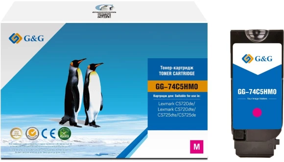 Картридж лазерный G&G GG-74C5HY0 74C5HY0 желтый (12000стр.) для Lexmark CS720de/CS720dte/CS725dte/CS725de