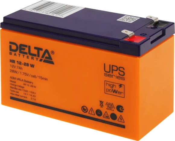Батарея для ИБП Delta HR 12-28 W 12В 7Ач Батарея для ИБП Delta HR 12-28 W 12В 7Ач