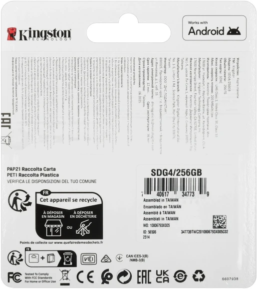 Флеш карта SDXC 256GB Kingston SDG4/256GB Canvas Go! Plus V30 w/o adapter Флеш карта SDXC 256GB Kingston SDG4/256GB Canvas Go! Plus V30 w/o adapter