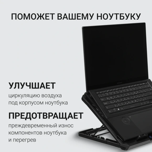 Подставка для ноутбука Digma D-NCP170-2x110 18" 400x288x45мм 52дБ 2xUSB 2x 110ммFAN 1100г Fan-control металл/пластик черный