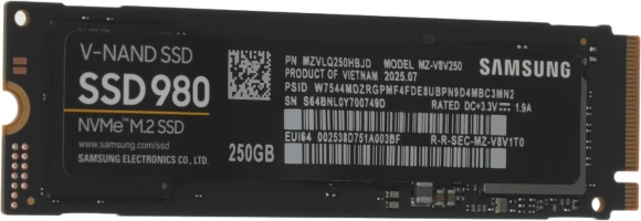 Накопитель SSD Samsung PCIe 3.0 x4 250GB MZ-V8V250BW 980 M.2 2280