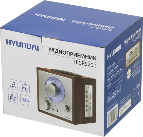 Радиоприемник настольный Hyundai H-SRS200 вишня USB SD/microSD Радиоприемник настольный Hyundai H-SRS200 вишня USB SD/microSD
