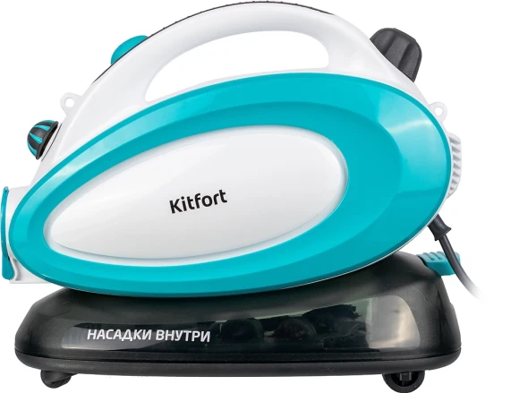 Пароочиститель напольный Kitfort КТ-914 1500Вт белый/голубой