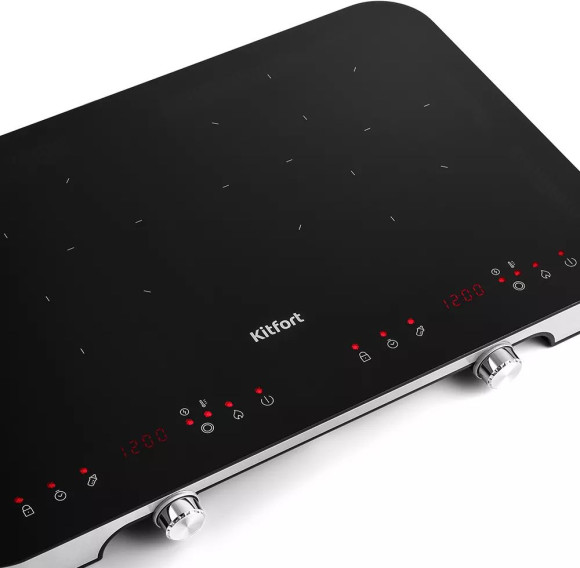 Плита Индукционная Kitfort КТ-149 черный/серебристый стеклокерамика (настольная)