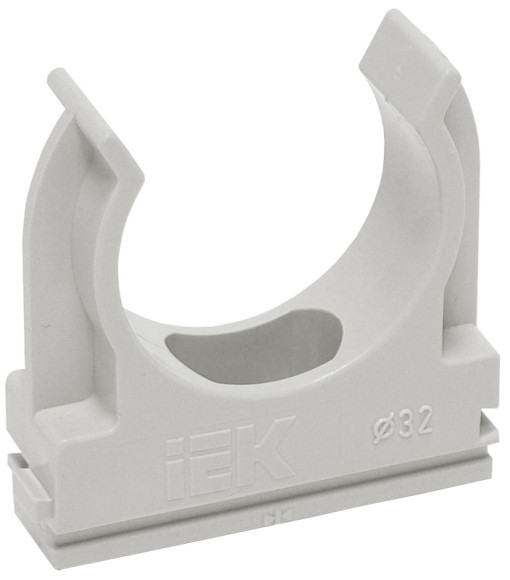 Держатель IEK CTA10D-CF20-K41-100 с защелкой 20мм пластик серый (упак.:1шт)