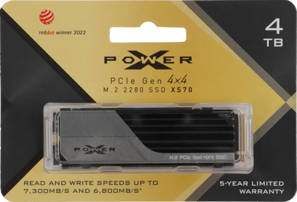 Накопитель SSD Silicon Power PCIe 4.0 x4 4TB SP04KGBP44XS7005 XS70 M.2 2280