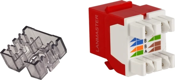Модуль Lanmaster LAN-OK45U6/180N-RD Keystone RJ45 кат.6 крас.