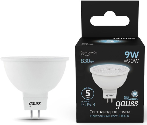 Лампа светодиодная Gauss Filament 102902212 12Вт цок.:E27 груша 185B 4100K св.свеч.бел.нейт. грушевидная (упак.:1шт)