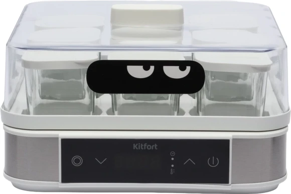 Йогуртница Kitfort КТ-4096 40Вт 9б. 170мл упр.:электрон. серебристый/белый