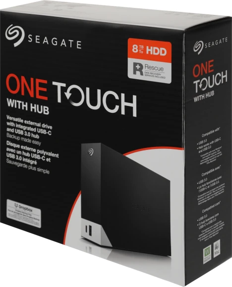 Жесткий диск Seagate USB3.0 8TB STLC8000400 One Touch 3.5" черный