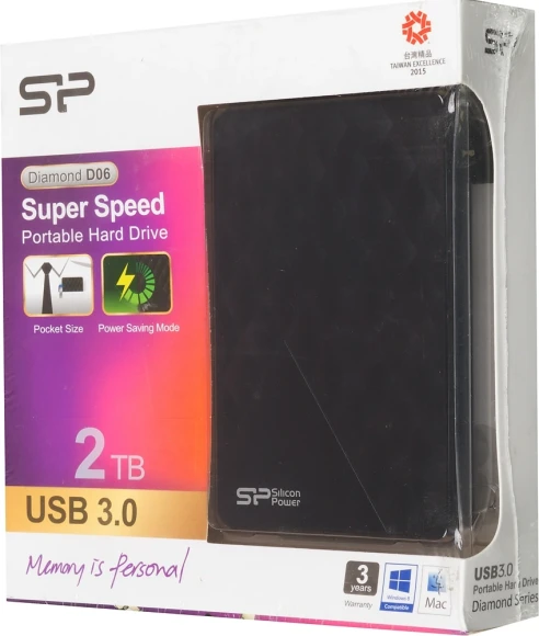 Жесткий диск Silicon Power USB3.0 2TB SP020TBPHDD06S3K D06 Diamond 2.5" черный Жесткий диск Silicon Power USB3.0 2TB SP020TBPHDD06S3K D06 Diamond 2.5" черный