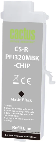 Чернила Cactus CS-I-PFI320MBK-1L PFI-320/120 черный матовый1000мл для imagePROGRAF TM-200/TM-205/TM-300/TM-305;TX-2000/TX-3000/TX-4000