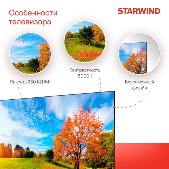 Телевизор LED Starwind 43" SW-LED43UG405 Яндекс.ТВ Frameless черный 4K Ultra HD 60Hz DVB-T DVB-T2 DVB-C DVB-S DVB-S2 USB WiFi Smart TV Телевизор LED Starwind 43" SW-LED43UG405 Яндекс.ТВ Frameless черный 4K Ultra HD 60Hz DVB-T DVB-T2 DVB-C DVB-S DVB-S2 USB WiFi Smart TV