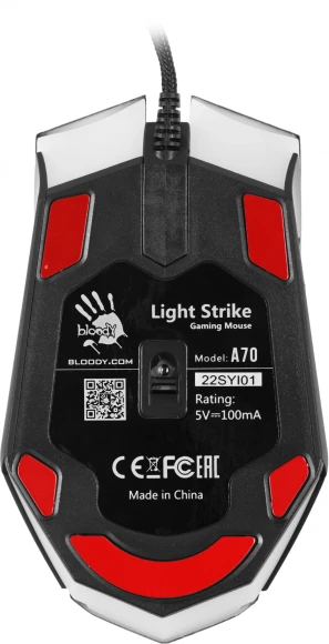 Мышь A4Tech Bloody A70 черный оптическая 6200dpi USB 8but (A70 MATTE BLACK)