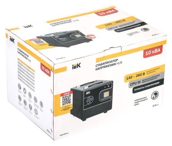 Стабилизатор напряжения IEK Hub 10кВА однофазный черный (IVS21-1-010-13) Стабилизатор напряжения IEK Hub 10кВА однофазный черный (IVS21-1-010-13)