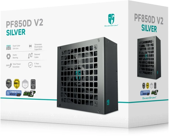 Блок питания Deepcool ATX 850W PF850D V2 80+ silver (20+4pin) APFC 120mm fan 3xSATA RTL Блок питания Deepcool ATX 850W PF850D V2 80+ silver (20+4pin) APFC 120mm fan 3xSATA RTL