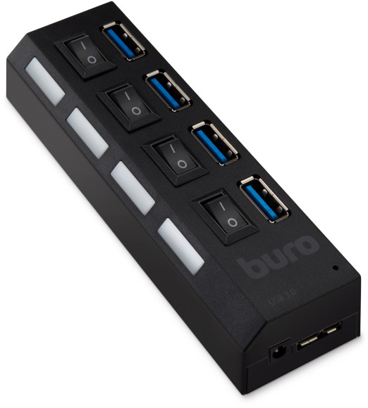 Разветвитель USB 3.0 Buro BU-HUB4-U3.0-L 4порт. черный Разветвитель USB 3.0 Buro BU-HUB4-U3.0-L 4порт. черный