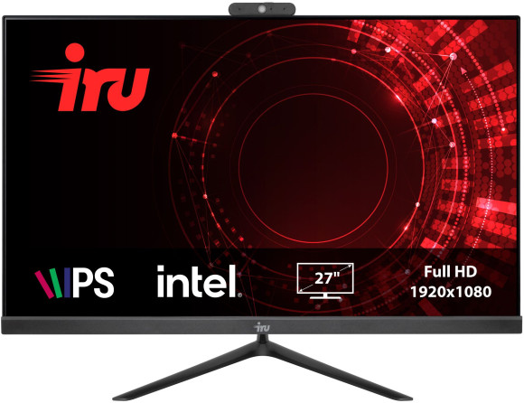 Моноблок IRU Office 27IH5P 27" Full HD i3 10105 (3.7) 8Gb SSD256Gb UHDG 630 FreeDOS GbitEth WiFi BT 120W Cam черный 1920x1080 (RUS)