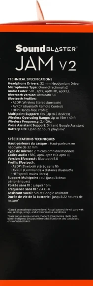 Наушники с микрофоном Creative Jam V2 черный накладные BT оголовье (51EF0950AA000)