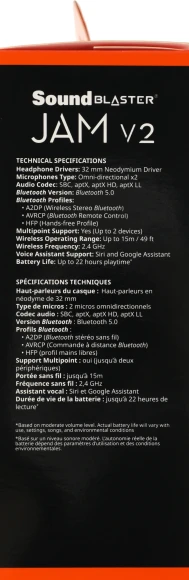 Наушники с микрофоном Creative Jam V2 черный накладные BT оголовье (51EF0950AA000)