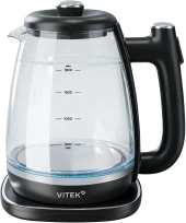 Чайник электрический Vitek VT-WK1075 1.7л. 1800Вт серебристый/черный корпус: металл/пластик