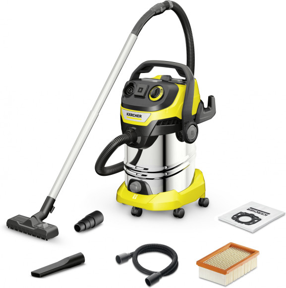 Строительный пылесос Karcher WD 3 V-17/4/20 1000Вт (уборка: сухая/сбор воды/выдув) желтый