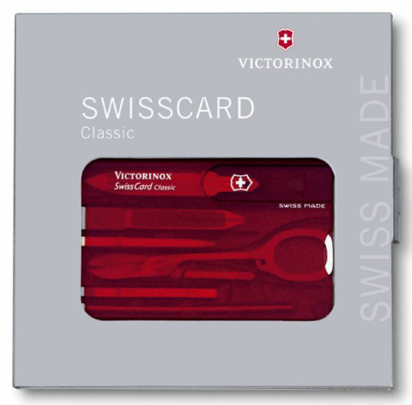 Швейцарская карта Victorinox SwissCard Classic (0.7100.T) красный полупрозрачный коробка подарочная Швейцарская карта Victorinox SwissCard Classic (0.7100.T) красный полупрозрачный коробка подарочная