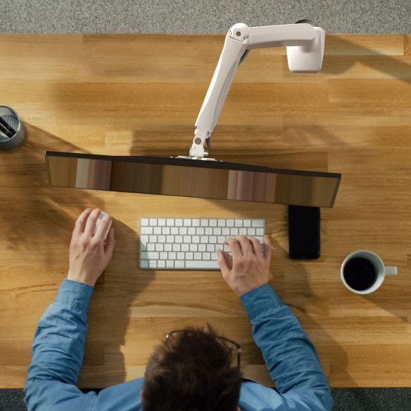 Кронштейн для мониторов Onkron G80W белый 13"-32" макс.8кг настольный поворот и наклон верт.перемещ. Кронштейн для мониторов Onkron G80W белый 13"-32" макс.8кг настольный поворот и наклон верт.перемещ.