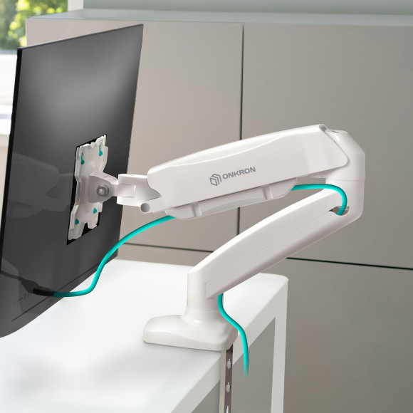Кронштейн для мониторов Onkron G80W белый 13"-32" макс.8кг настольный поворот и наклон верт.перемещ. Кронштейн для мониторов Onkron G80W белый 13"-32" макс.8кг настольный поворот и наклон верт.перемещ.