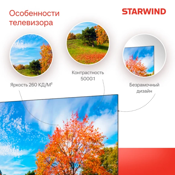 Телевизор LED Starwind 50" SW-LED50UG403 Яндекс.ТВ Frameless черный 4K Ultra HD 60Hz DVB-T DVB-T2 DVB-C DVB-S DVB-S2 USB WiFi Smart TV Телевизор LED Starwind 50" SW-LED50UG403 Яндекс.ТВ Frameless черный 4K Ultra HD 60Hz DVB-T DVB-T2 DVB-C DVB-S DVB-S2 USB WiFi Smart TV