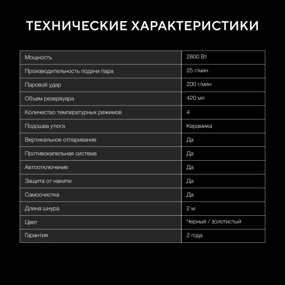 Утюг Hyundai H-SI01338 2800Вт черный/золотистый