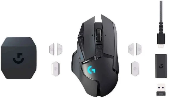 Мышь Logitech G502 Lightspeed черный оптическая 25600dpi беспров. USB 9but (910-005571)