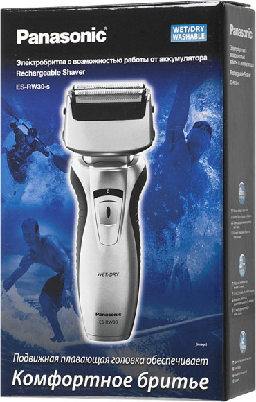 Бритва сетчатая Panasonic ES-RW30CM реж.эл.:2 питан.:аккум. серебристый/черный