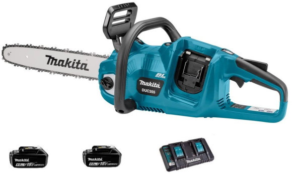Цепная пила Makita DUC355PT2 аккум. дл.шины:14" (35cm) 2аккум. 5Ач ЗУ Цепная пила Makita DUC355PT2 аккум. дл.шины:14" (35cm) 2аккум. 5Ач ЗУ