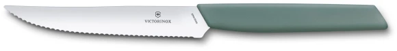 Нож кухонный Victorinox Swiss Modern (6.9006.12W43) стальной столовый для стейка лезв.120мм серрейт. заточка шалфеевый Нож кухонный Victorinox Swiss Modern (6.9006.12W43) стальной столовый для стейка лезв.120мм серрейт. заточка шалфеевый