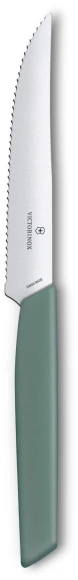 Нож кухонный Victorinox Swiss Modern (6.9006.12W43) стальной столовый для стейка лезв.120мм серрейт. заточка шалфеевый Нож кухонный Victorinox Swiss Modern (6.9006.12W43) стальной столовый для стейка лезв.120мм серрейт. заточка шалфеевый