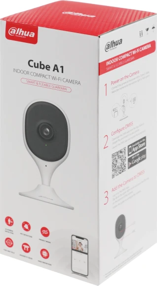 Камера видеонаблюдения IP Dahua DH-IPC-C5AP-0280B Wi-Fi 2.8-2.8мм цв. корп.:белый/черный (DH-C5A)