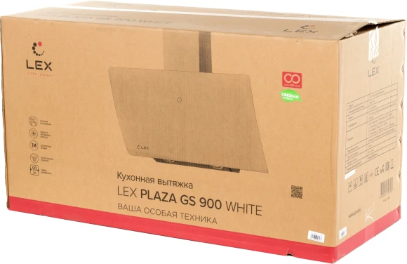 Вытяжка каминная Lex Plaza GS 900 WH белый управление: сенсорное (1 мотор) Вытяжка каминная Lex Plaza GS 900 WH белый управление: сенсорное (1 мотор)
