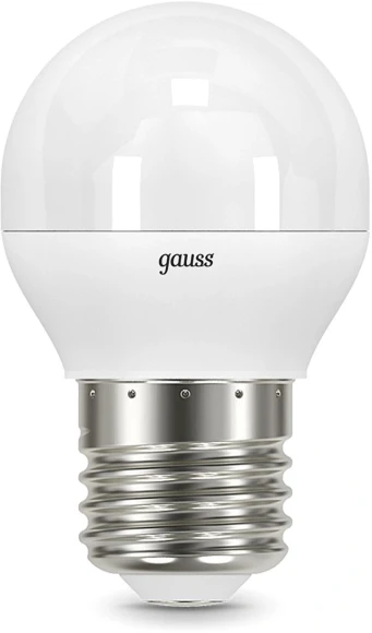 Лампа светодиодная Gauss 7Вт цок.:E27 шар 220B св.свеч.бел.нейт. (упак.:1шт) (105102207-D)