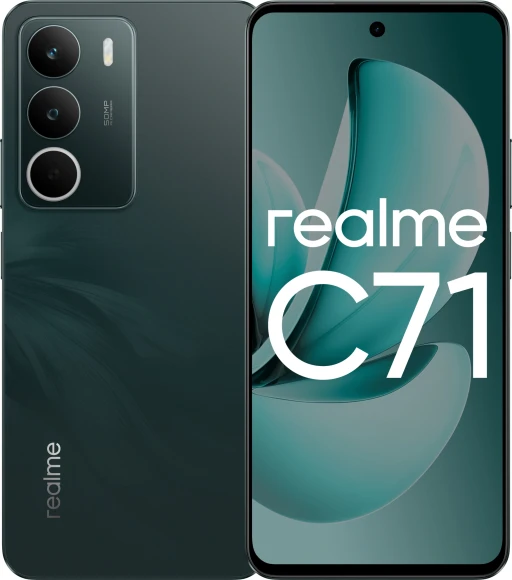 Смартфон Realme RMX5303 C71 256Gb 8Gb зеленый моноблок 3G 4G 2Sim 6.67" 720x1604 Android 15 50Mpix 802.11 a/b/g/n/ac NFC GPS GSM900/1800 GSM1900 FM
