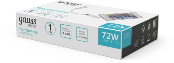 Контроллер Gauss Basic для лен.светод. белый/черный (BT610)