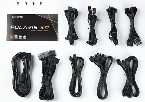 Блок питания Chieftec ATX 1250W Polaris PPS-1250FC-A3 80+ gold (20+4pin) APFC 135mm fan 12xSATA Cab Manag RTL