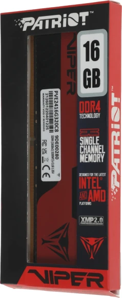 Память DDR4 16Gb 3200MHz Patriot PVE2416G320C8 Viper Elite II RTL Gaming PC4-25600 CL18 DIMM 288-pin 1.35В с радиатором Ret