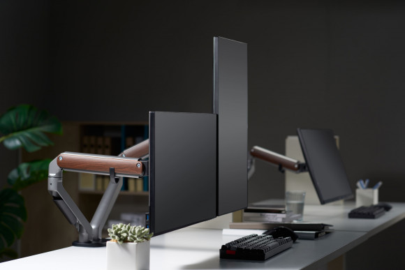 Кронштейн для мониторов Ultramounts UM735WD серый/коричневый 17"-27" макс.7кг крепление к столешнице поворот и наклон Кронштейн для мониторов Ultramounts UM735WD серый/коричневый 17"-27" макс.7кг крепление к столешнице поворот и наклон