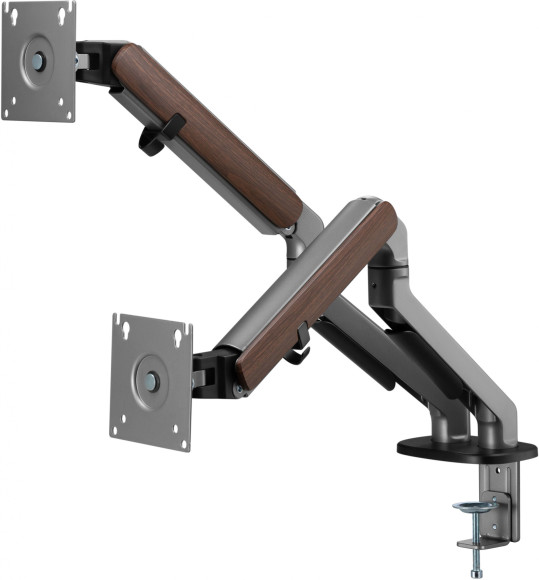 Кронштейн для мониторов Ultramounts UM735WD серый/коричневый 17"-27" макс.7кг крепление к столешнице поворот и наклон Кронштейн для мониторов Ultramounts UM735WD серый/коричневый 17"-27" макс.7кг крепление к столешнице поворот и наклон